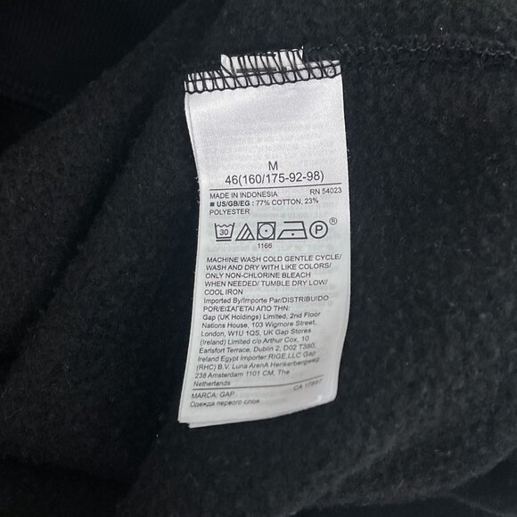 GAP V-Neck Oversized Long Sleeve Pullover Sweatshirt Comfy Black Women's M - Picture 4 of 10